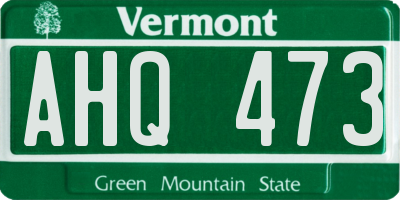 VT license plate AHQ473