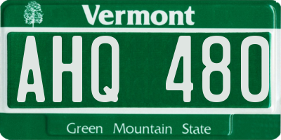 VT license plate AHQ480