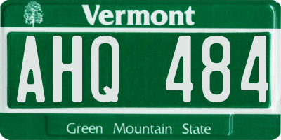 VT license plate AHQ484