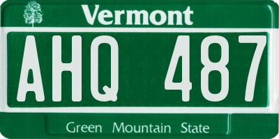 VT license plate AHQ487