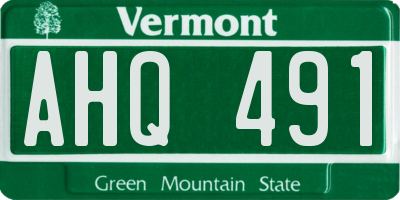 VT license plate AHQ491