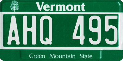 VT license plate AHQ495