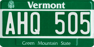 VT license plate AHQ505