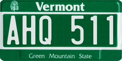 VT license plate AHQ511