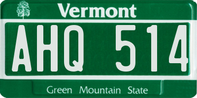 VT license plate AHQ514