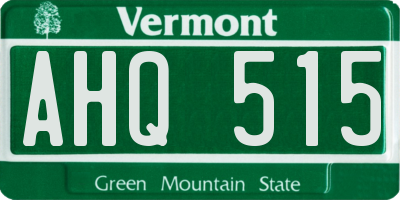 VT license plate AHQ515