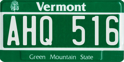 VT license plate AHQ516
