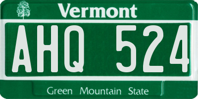 VT license plate AHQ524