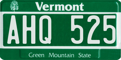 VT license plate AHQ525