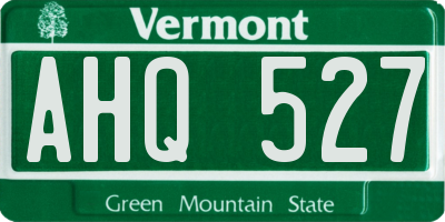 VT license plate AHQ527