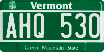VT license plate AHQ530