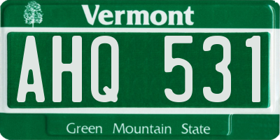 VT license plate AHQ531