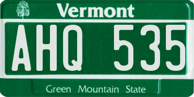 VT license plate AHQ535