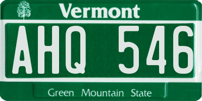 VT license plate AHQ546