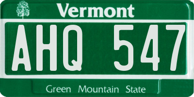 VT license plate AHQ547