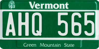 VT license plate AHQ565