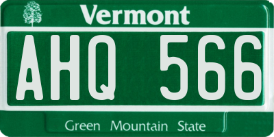 VT license plate AHQ566