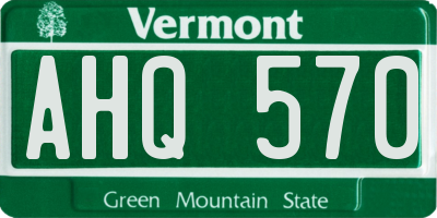 VT license plate AHQ570
