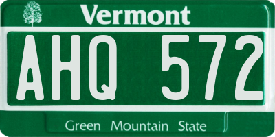 VT license plate AHQ572