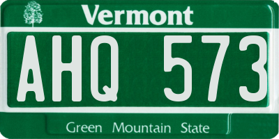VT license plate AHQ573