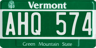 VT license plate AHQ574
