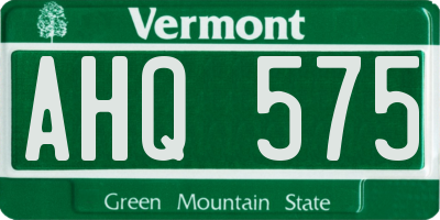 VT license plate AHQ575