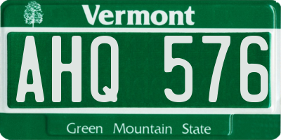 VT license plate AHQ576