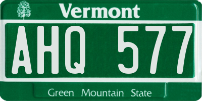 VT license plate AHQ577
