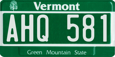 VT license plate AHQ581