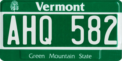 VT license plate AHQ582