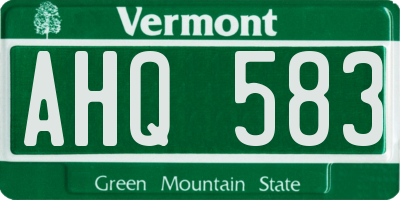 VT license plate AHQ583