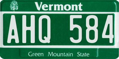 VT license plate AHQ584