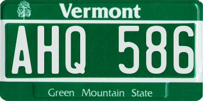 VT license plate AHQ586