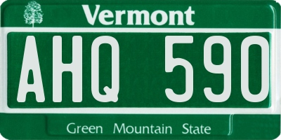VT license plate AHQ590