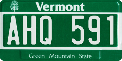 VT license plate AHQ591