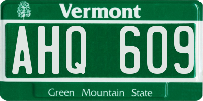 VT license plate AHQ609