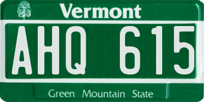 VT license plate AHQ615
