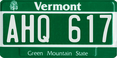 VT license plate AHQ617
