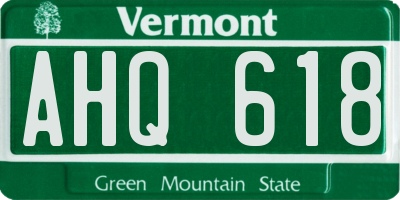 VT license plate AHQ618