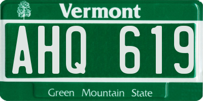 VT license plate AHQ619