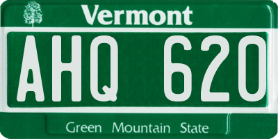 VT license plate AHQ620