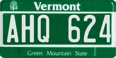 VT license plate AHQ624