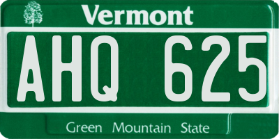 VT license plate AHQ625