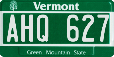 VT license plate AHQ627