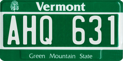 VT license plate AHQ631