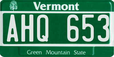 VT license plate AHQ653