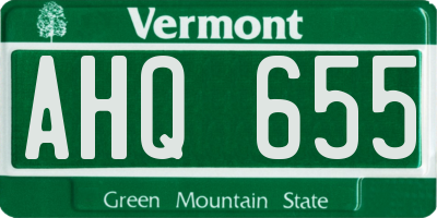 VT license plate AHQ655