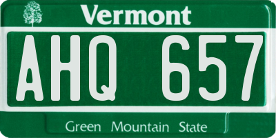 VT license plate AHQ657