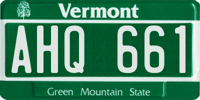 VT license plate AHQ661