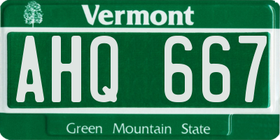 VT license plate AHQ667